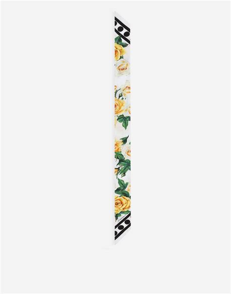 dolce gabbana twilly|Twill scarf with yellow rose print (90 x 90) in Print for Women.